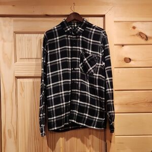 hollister|button down flannel|extra large